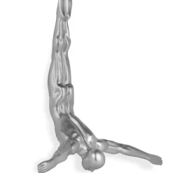 The Diver 55cm Silver Resin Wall Sculpture