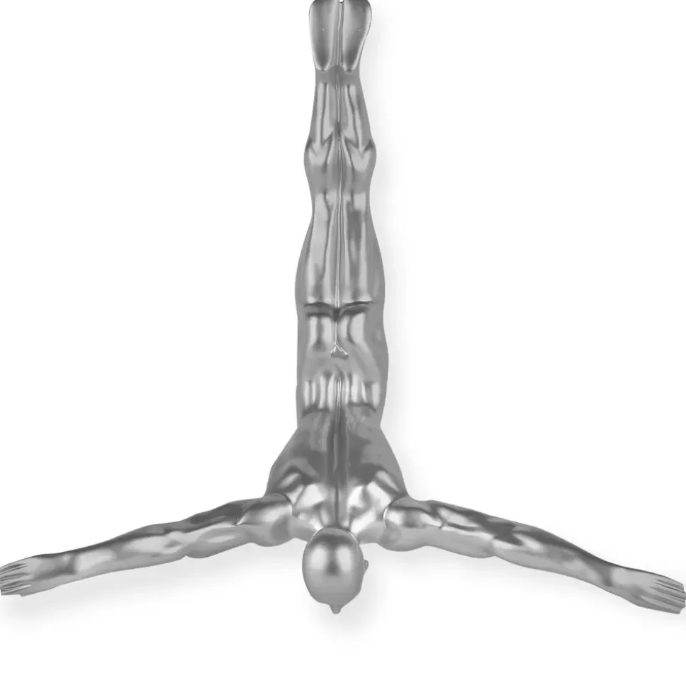 The Diver 55cm Silver Resin Wall Sculpture
