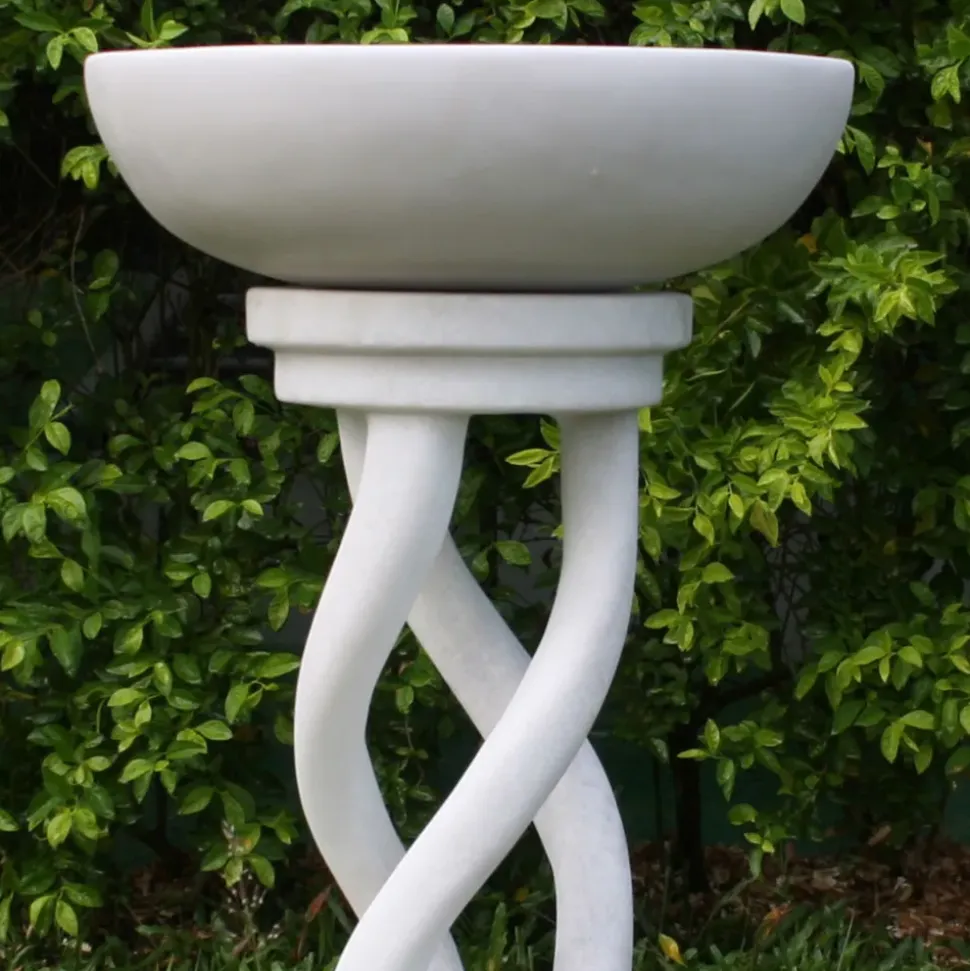 Thirlmere Modern Marble Resin Garden Birdbath