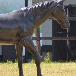 Thoroughbred Horse Life-Size Bronze Metal Garden Statue