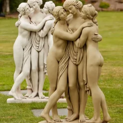 Three Graces Bathstone Stone Garden Statue