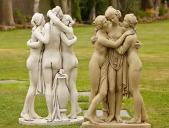 Three Graces Bathstone Stone Garden Statue