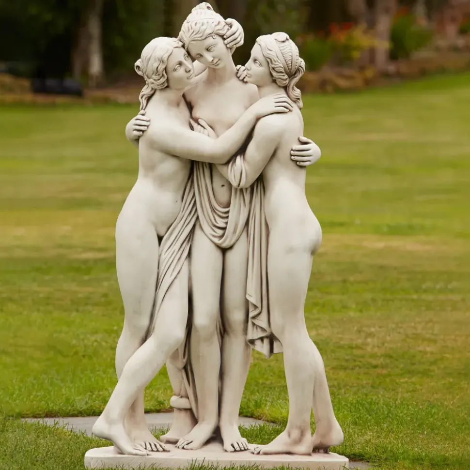 Three Graces Portland Stone Garden Statue