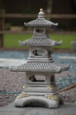 Three Tier Japanese Pagoda Stone Garden Ornament