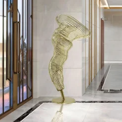 Tornado 152cm Gold Metal Garden Sculpture