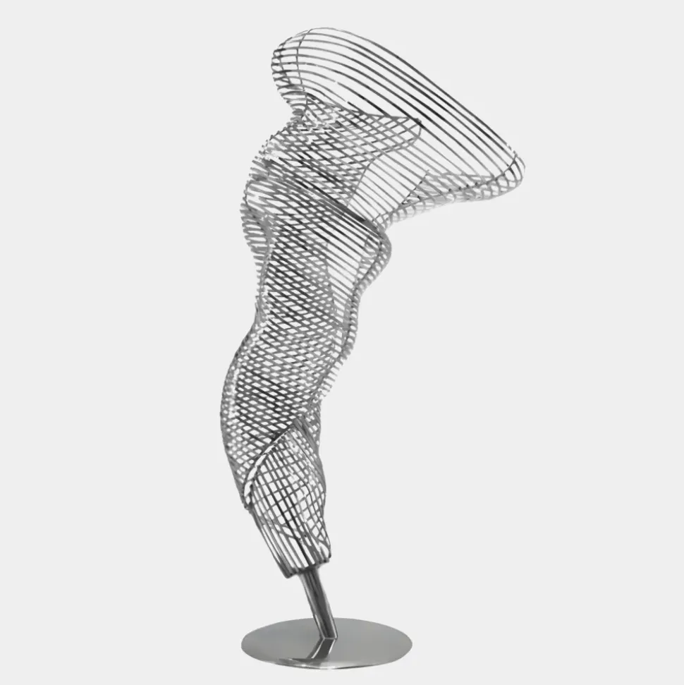 Tornado 152cm Silver Metal Garden Sculpture