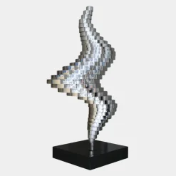 Tornado 195cm Silver Metal Garden Sculpture v2