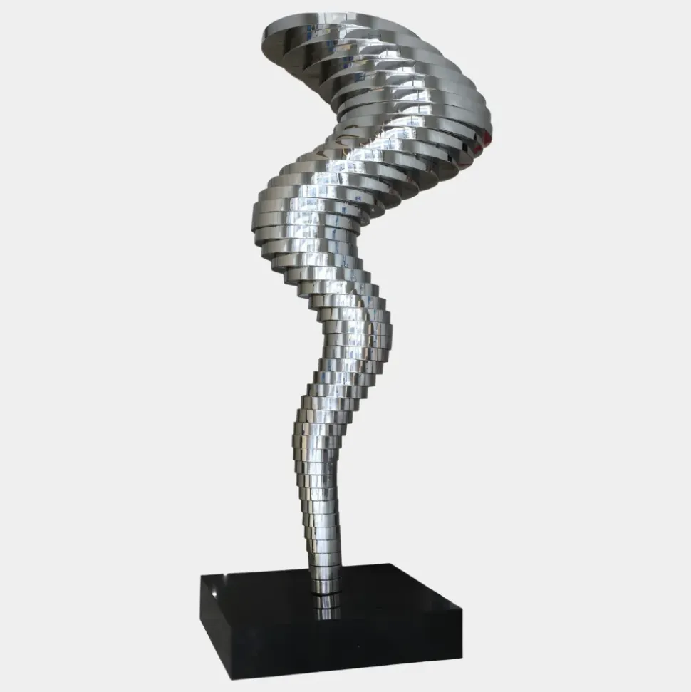 Tornado 197cm Silver Metal Garden Sculpture v3