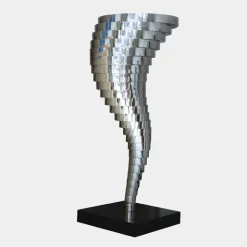 Tornado 163cm Silver Metal Garden Sculpture v1
