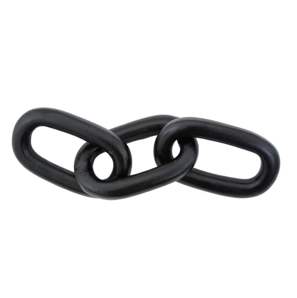 Triple Link 5cm Black Metal Indoor Sculpture