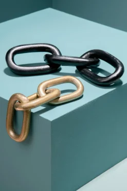 Triple Link 5cm Black Metal Indoor Sculpture
