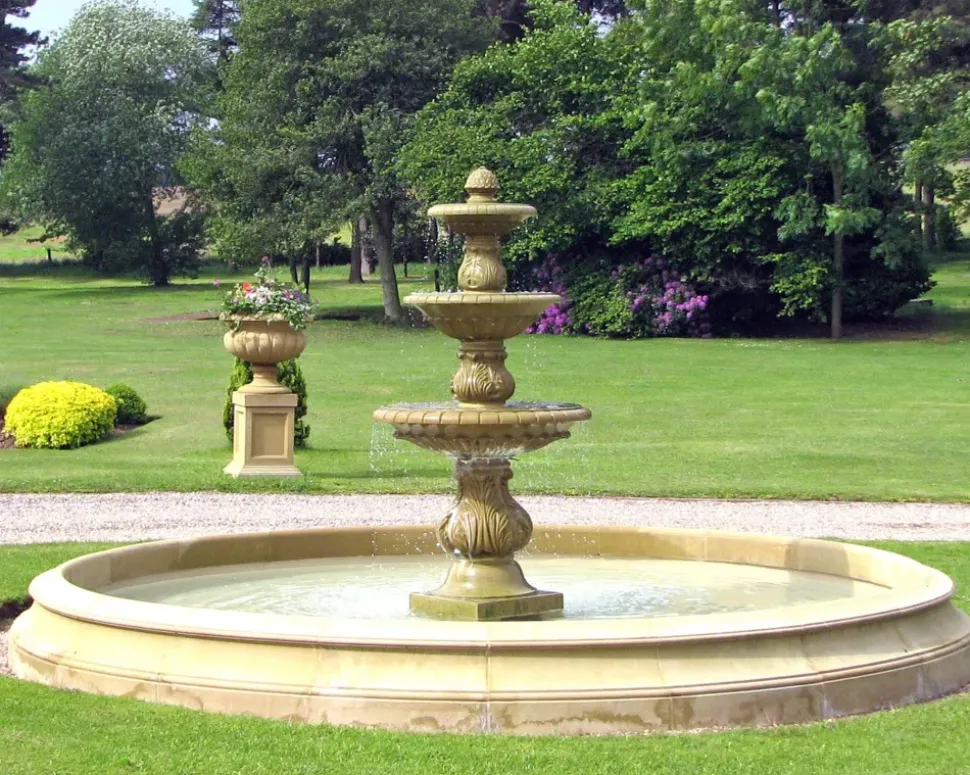 Triple Tier Fountain & Pool Surround Stone Water Feature