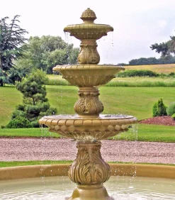 Triple Tier Fountain & Pool Surround Stone Water Feature