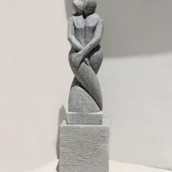 Twin Flame Contemporary Stone Garden Sculpture