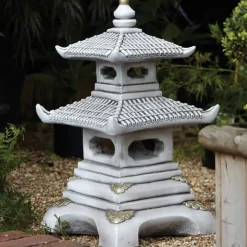 Two Tier Japanese Pagoda Stone Garden Ornament