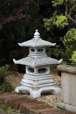 Two Tier Japanese Pagoda Stone Garden Ornament
