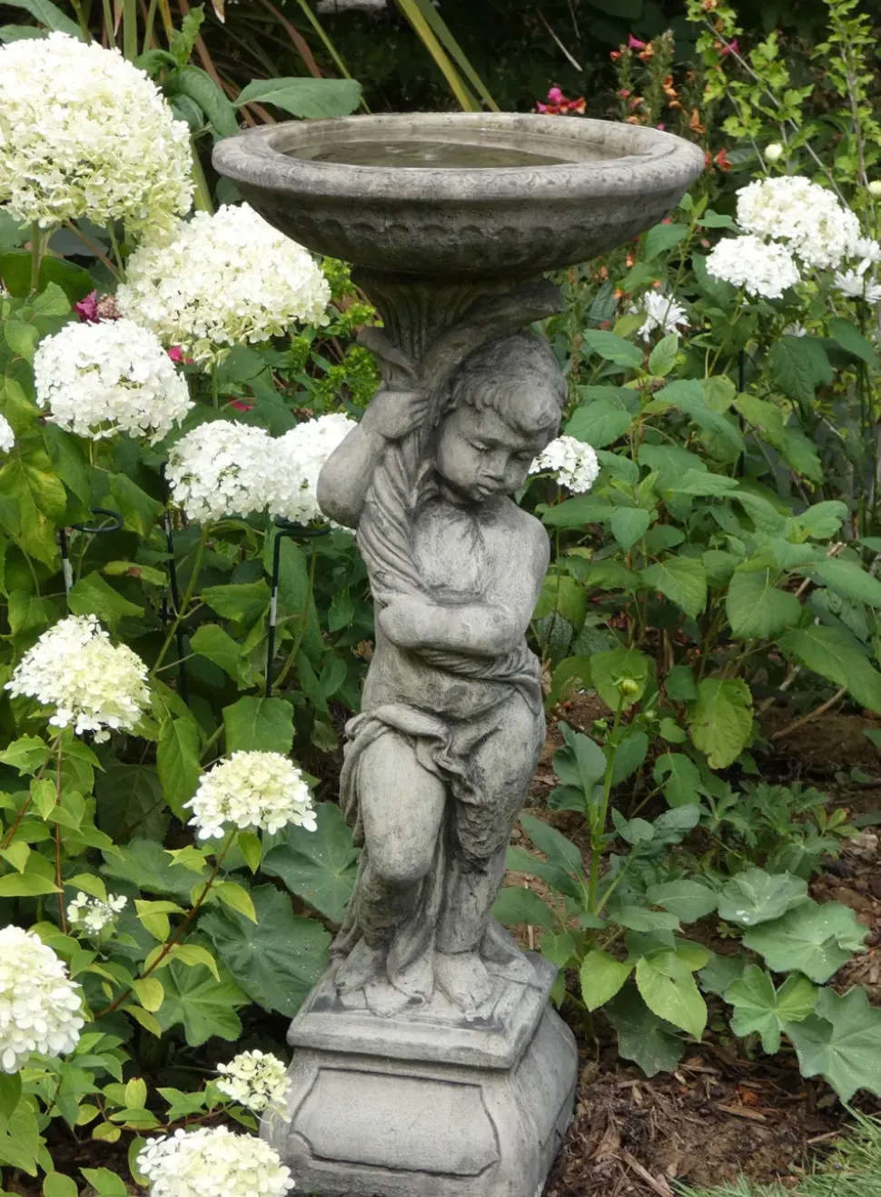 Urchin Design Stone Garden Bird Bath