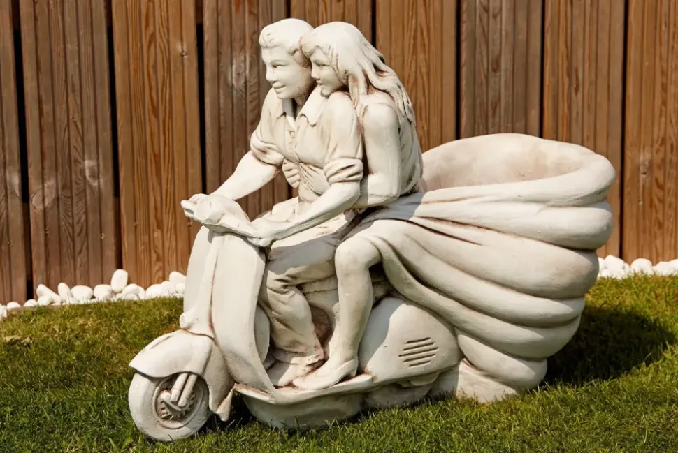 Vespa Lambretta Scooter Stone Garden Planter Ornament