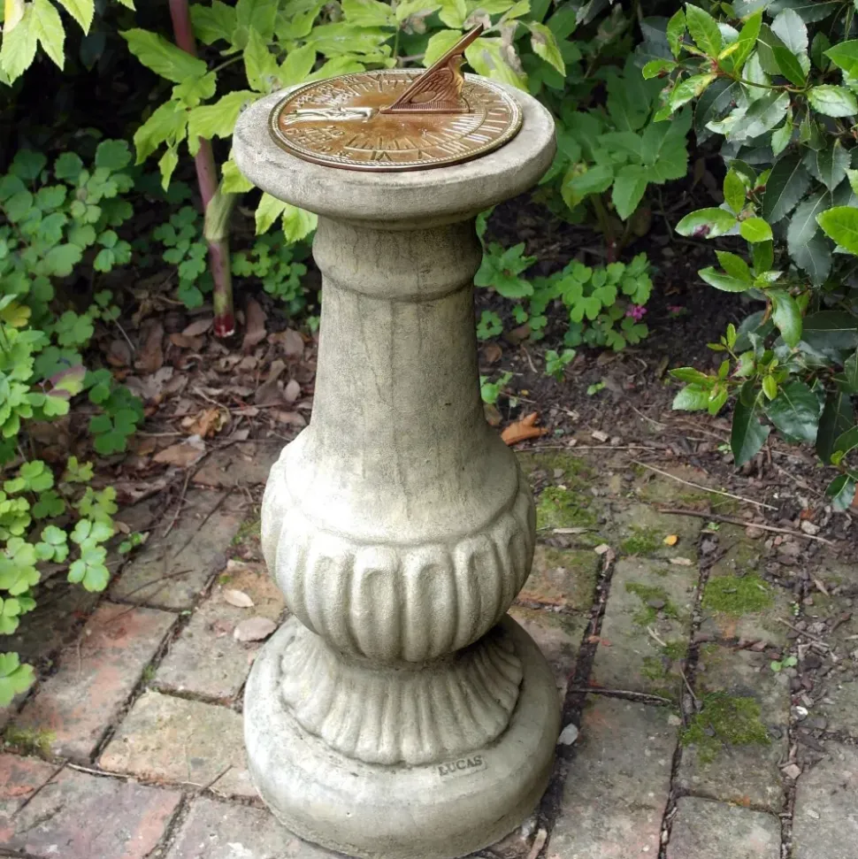 Victorian Aged Brass Stone Garden Sundial