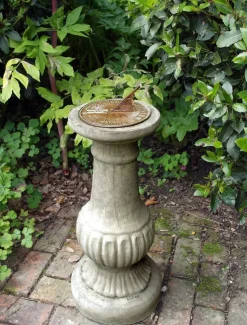 Victorian Aged Brass Stone Garden Sundial