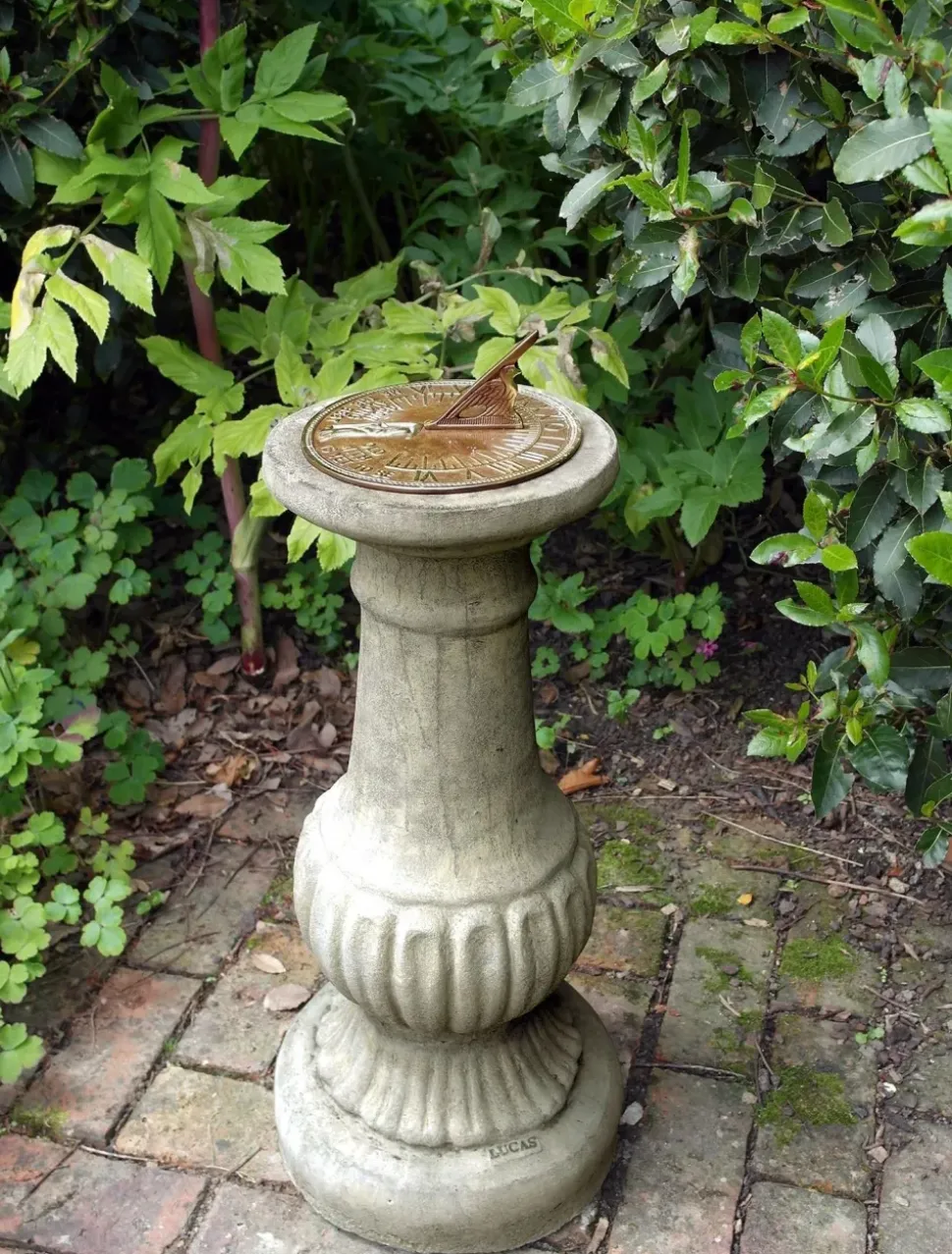 Victorian Aged Brass Stone Garden Sundial