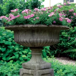 Victorian Grand Stone Garden Planter on Pedestal