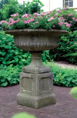 Victorian Grand Stone Garden Planter on Pedestal