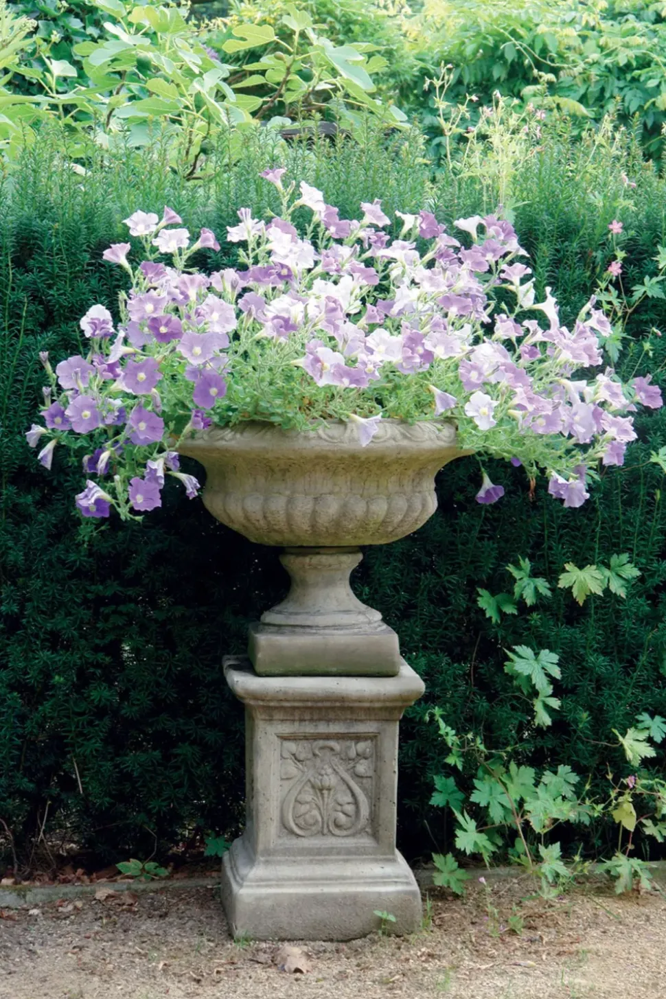 Victorian Medium Stone Garden Planter on Pedestal