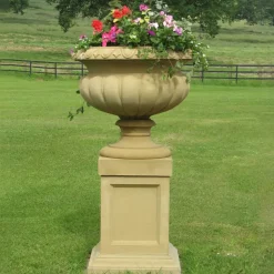 Victorian Tazza Stone Garden Planter on Pedestal