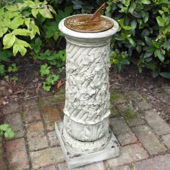 Vine Aged Brass Stone Garden Sundial