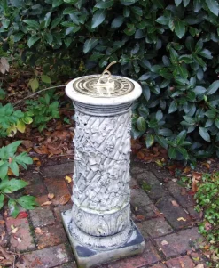 Vine Brass Stone Garden Sun Dial