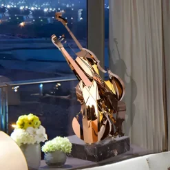 Violin Fusion 80cm Copper Metal Indoor Sculpture