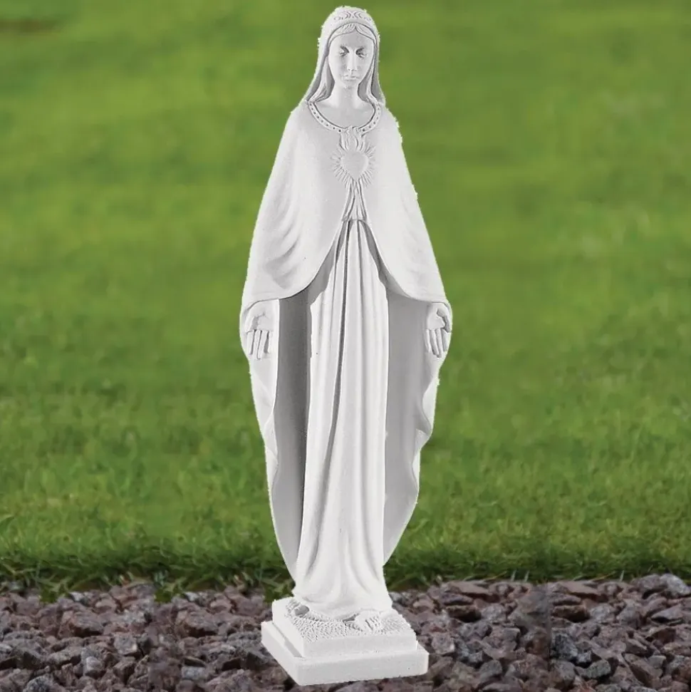 Virgin Mary 35cm Marble Resin Garden Statue