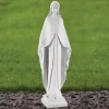 Virgin Mary 36cm Marble Resin Garden Statue