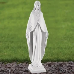 Virgin Mary 36cm Marble Resin Garden Statue