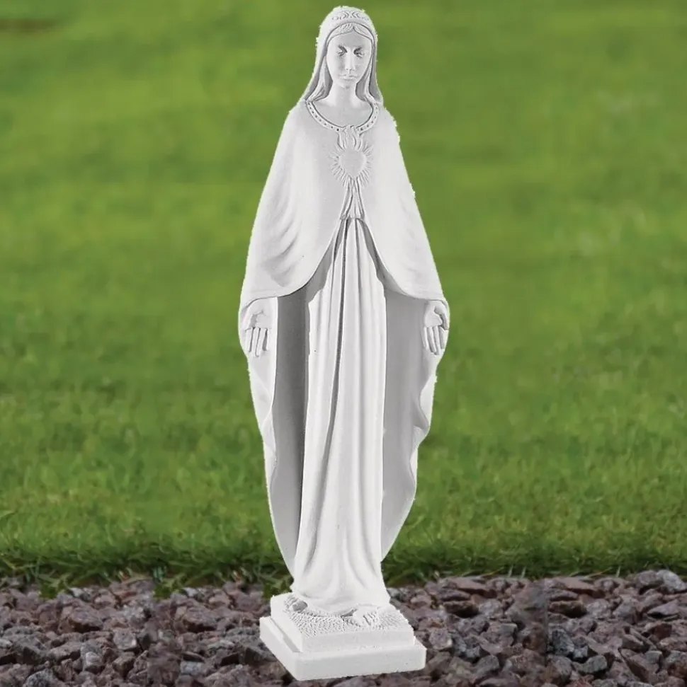 Virgin Mary 36cm Marble Resin Garden Statue