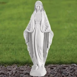 Virgin Mary 28cm Marble Resin Garden Statue
