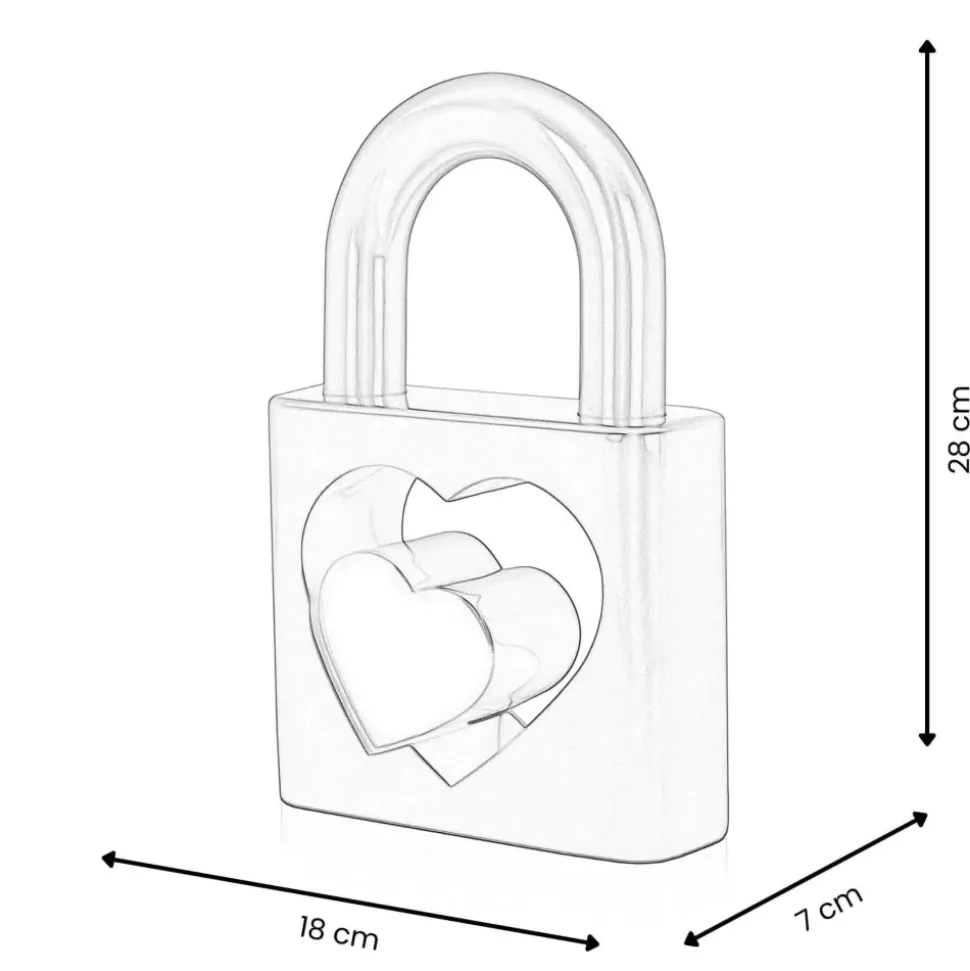 Wealth Padlock 28cm Gold Resin Indoor Sculpture