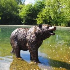 Wild Bear Cub Bronze Metal Garden Statue