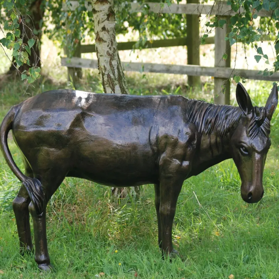 Wild Donkey Bronze Metal Garden Statue