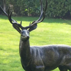 Wild Stag Life-Size 148cm Bronze Metal Garden Statue