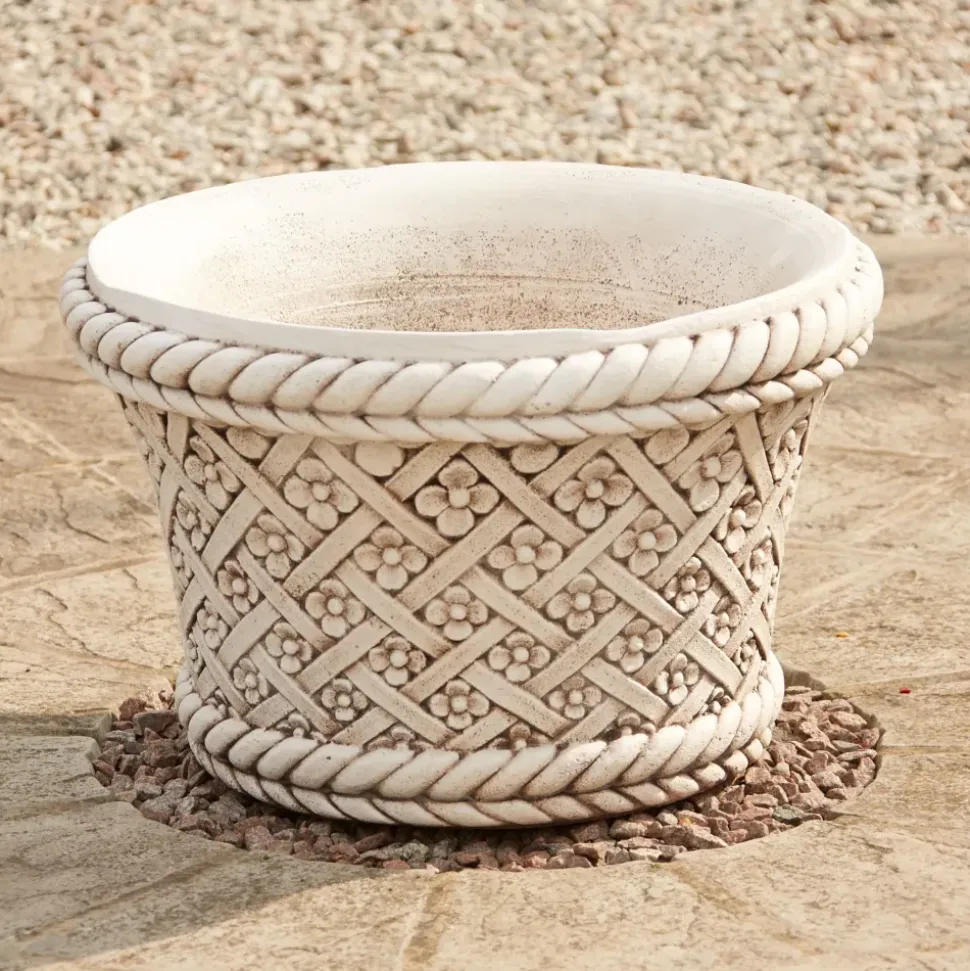 Woven Plant Pot Portland Stone Garden Planter