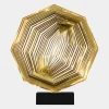 Xenon Grid 70cm Gold Metal Indoor Sculpture