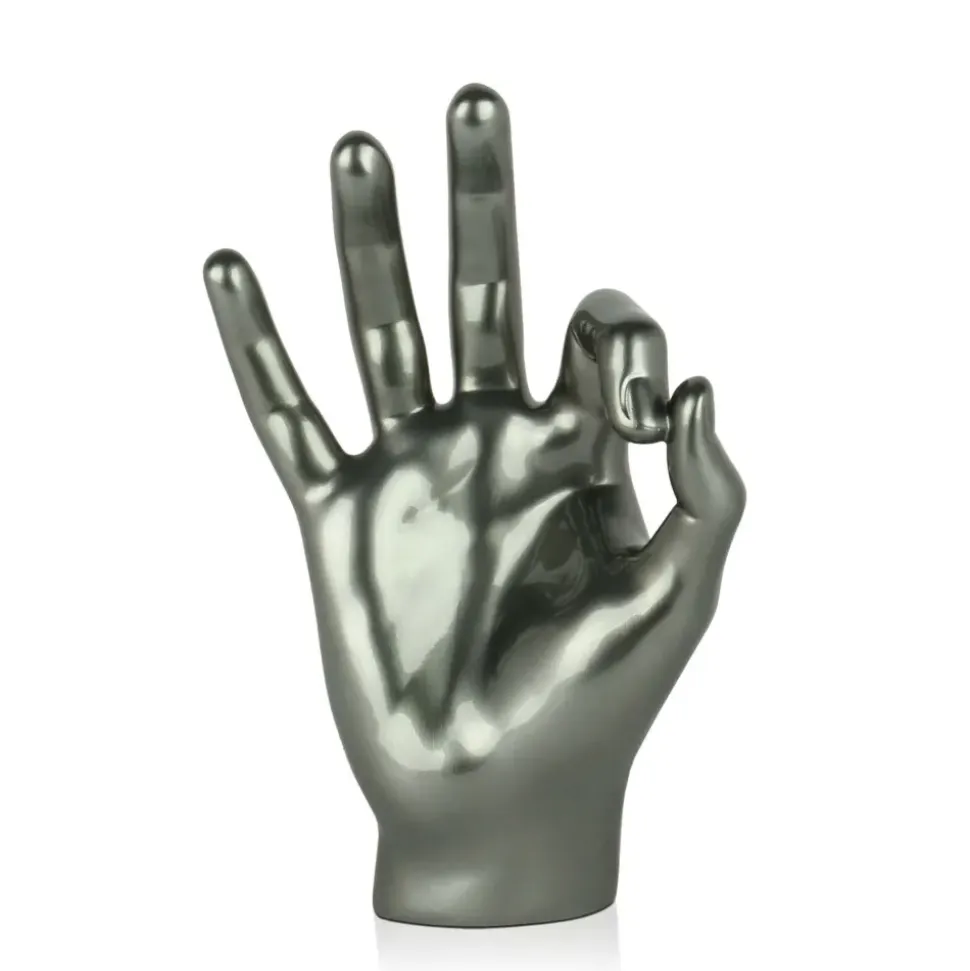 Zen Hand 27cm Anthracite Resin Indoor Sculpture