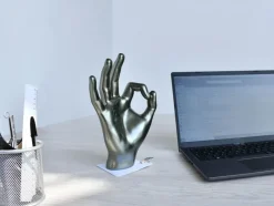 Zen Hand 27cm Anthracite Resin Indoor Sculpture