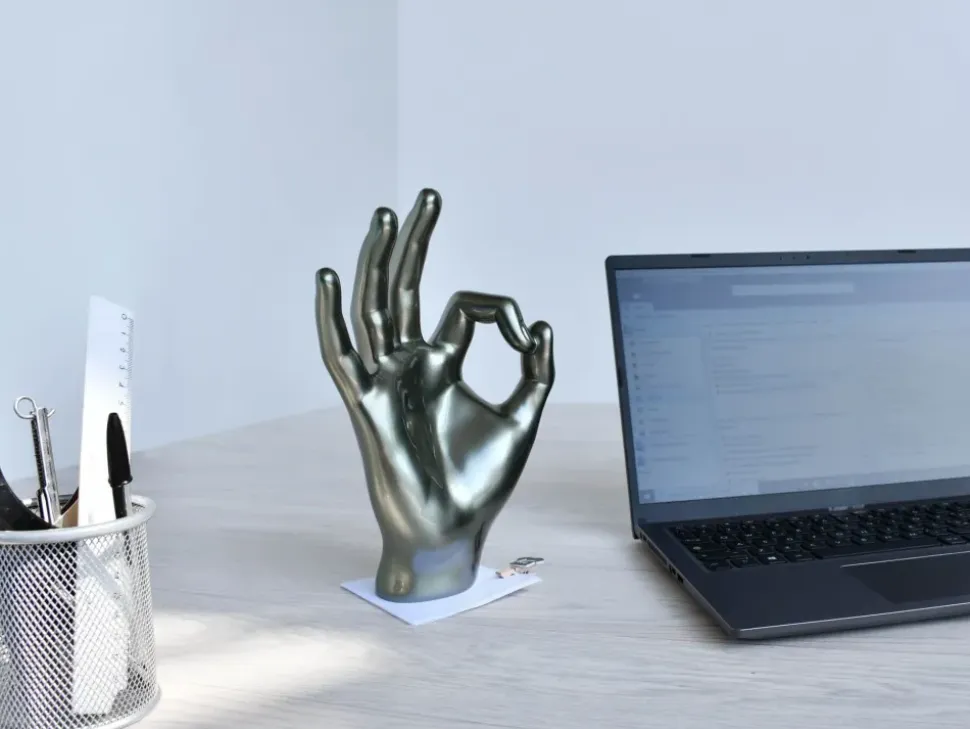 Zen Hand 27cm Anthracite Resin Indoor Sculpture
