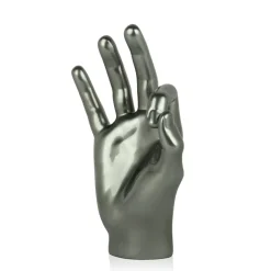 Zen Hand 27cm Anthracite Resin Indoor Sculpture