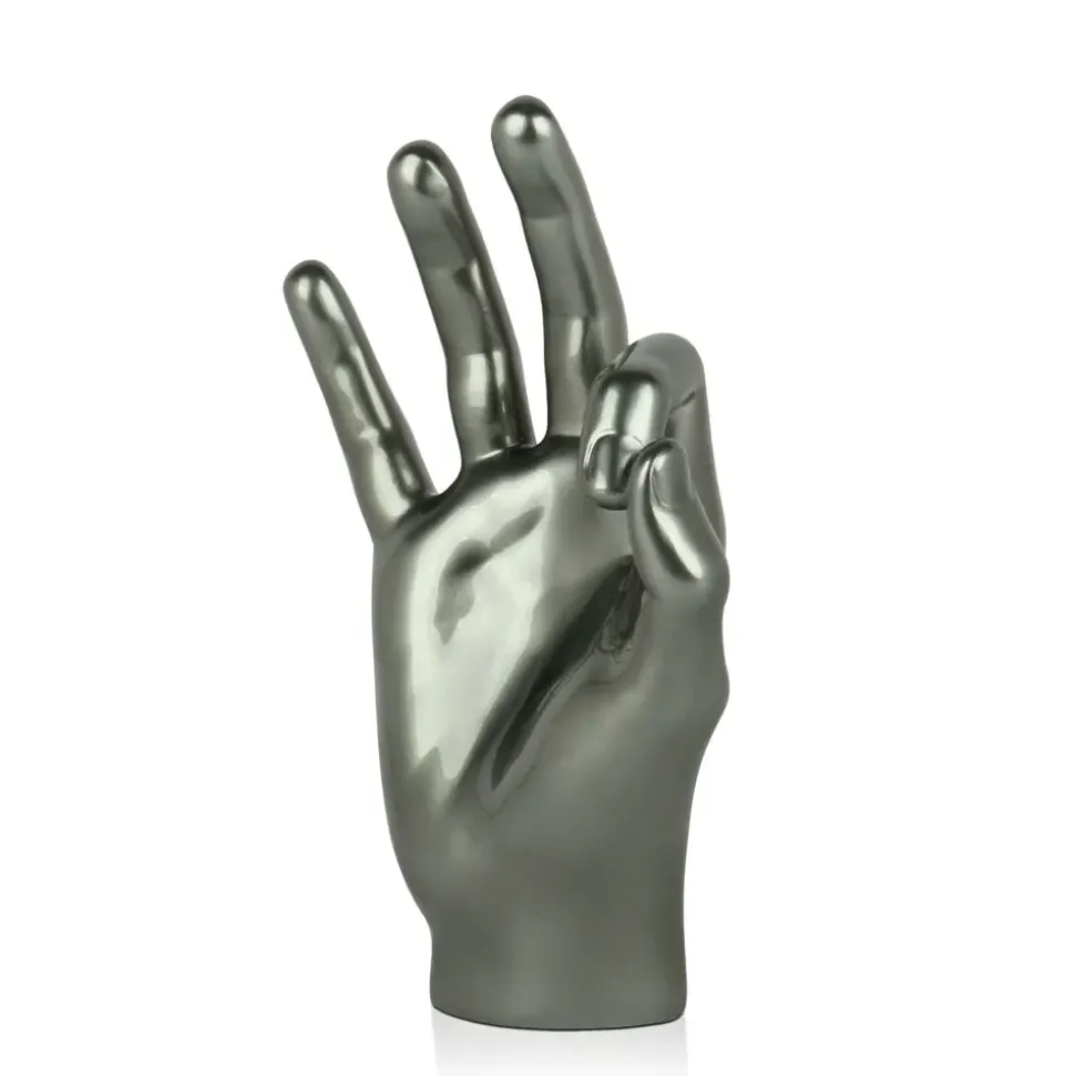 Zen Hand 27cm Anthracite Resin Indoor Sculpture